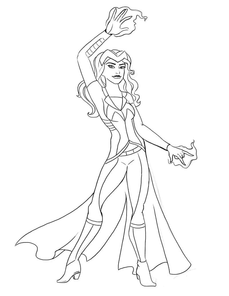 Desenho de Wanda Maximoff 6 para colorir