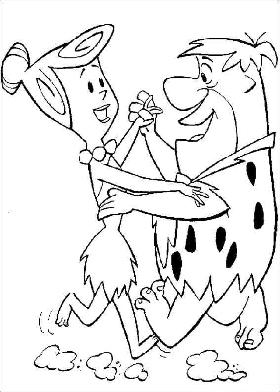 Desenho deWilma e Fred Flintstone para colorir