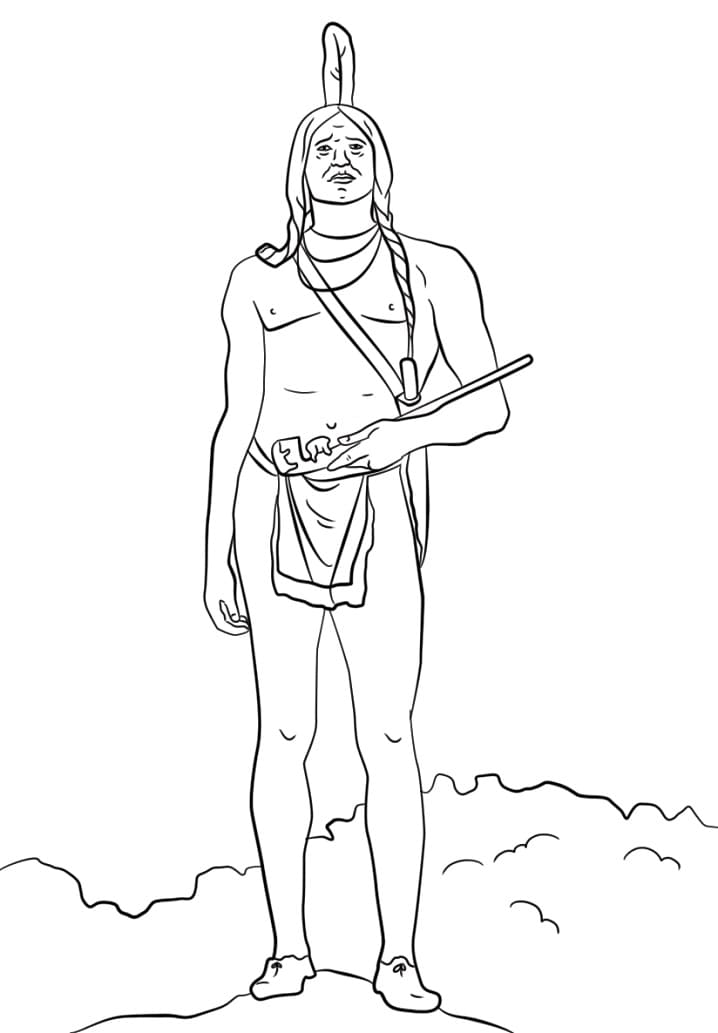 Desenho deWódz Massasoit para colorir