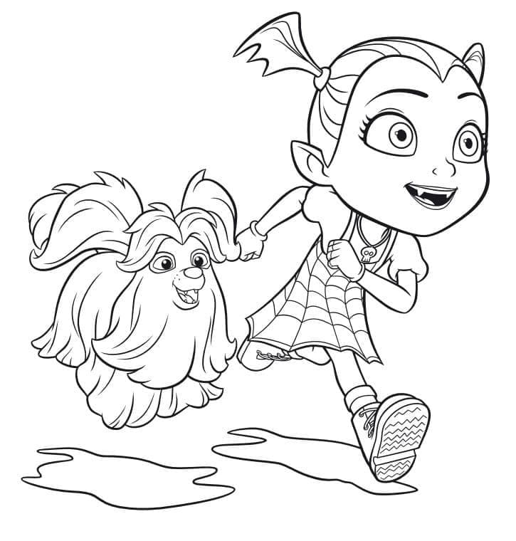 Desenho deWolfie e Vampirina 1 para colorir