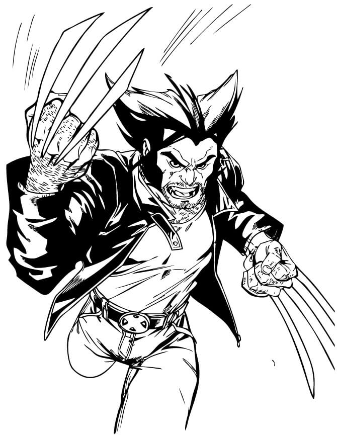 Desenho deWolverine de Ação 4 para colorir