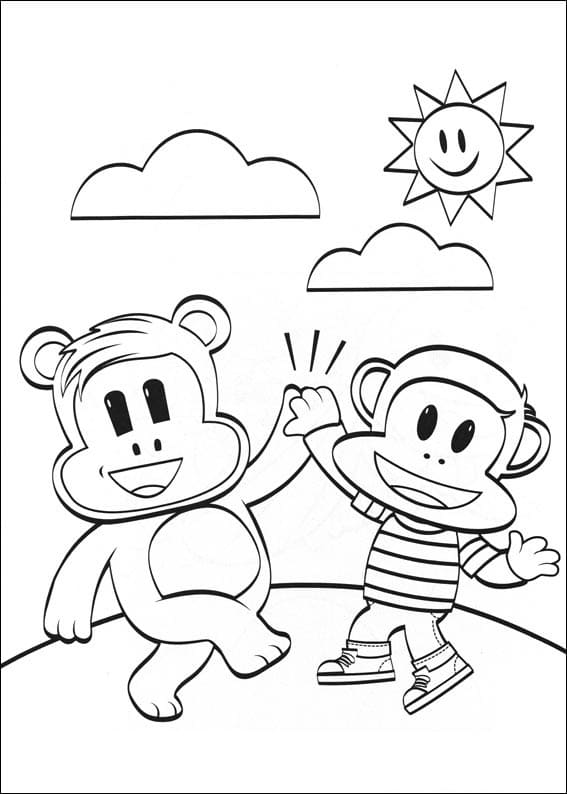 Desenho deWorry Bear e Julius Jr. para colorir