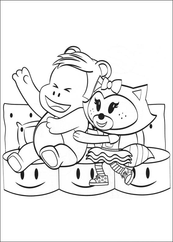 Desenho deWorry Bear e Sheree para colorir