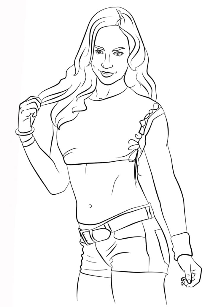 Desenho deWWE Aj Lee para colorir