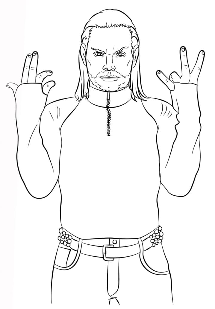 Desenho deWWE Jeff Hardy para colorir