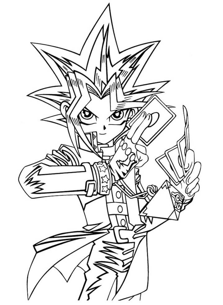 Desenho deYugi Muto de Yu-Gi-Oh! 3 para colorir