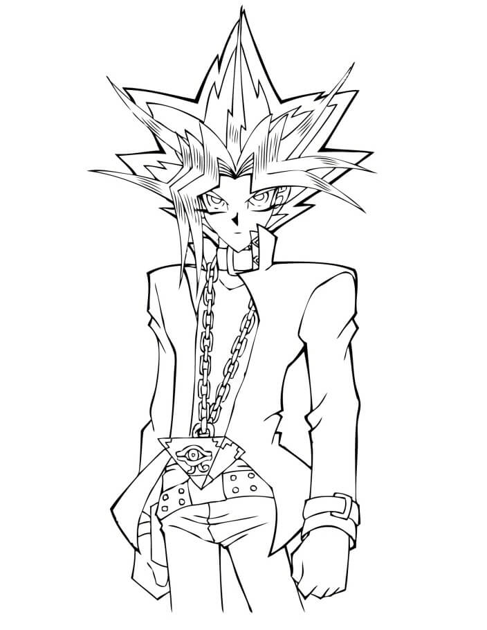 Desenho deYugi Muto de Yu-Gi-Oh! 4 para colorir