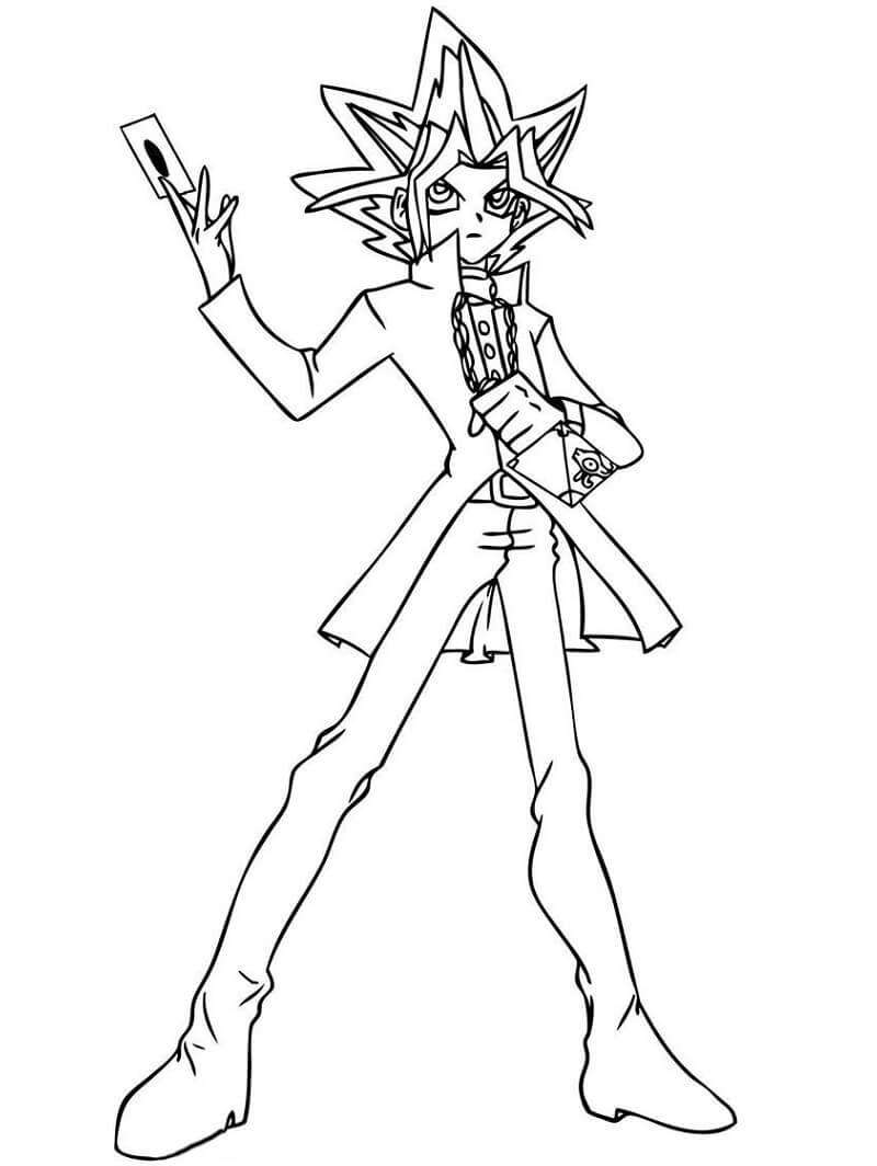 Desenho deYugi Muto de Yu-Gi-Oh! 5 para colorir