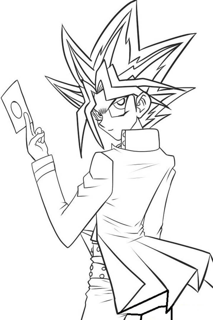 Desenho deYugi Muto de Yu-Gi-Oh! 7 para colorir