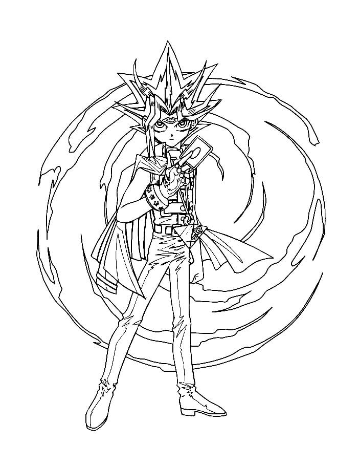 Desenho deYugi Muto de Yu-Gi-Oh! para colorir