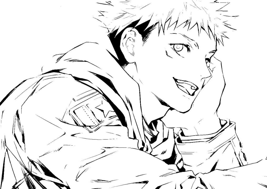 Desenho deYuji Itadori Jujutsu Kaisen para colorir