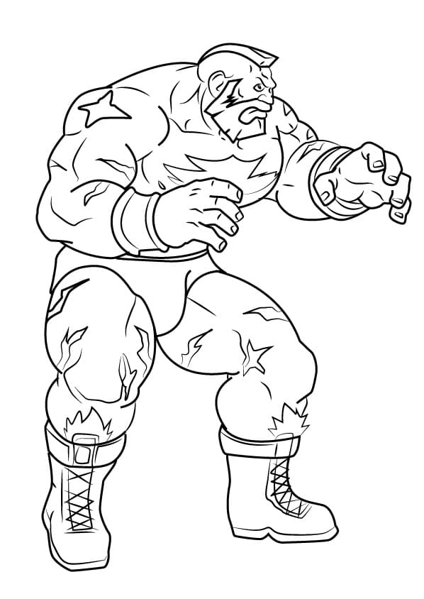 Desenho deZangief Street Fighter para colorir