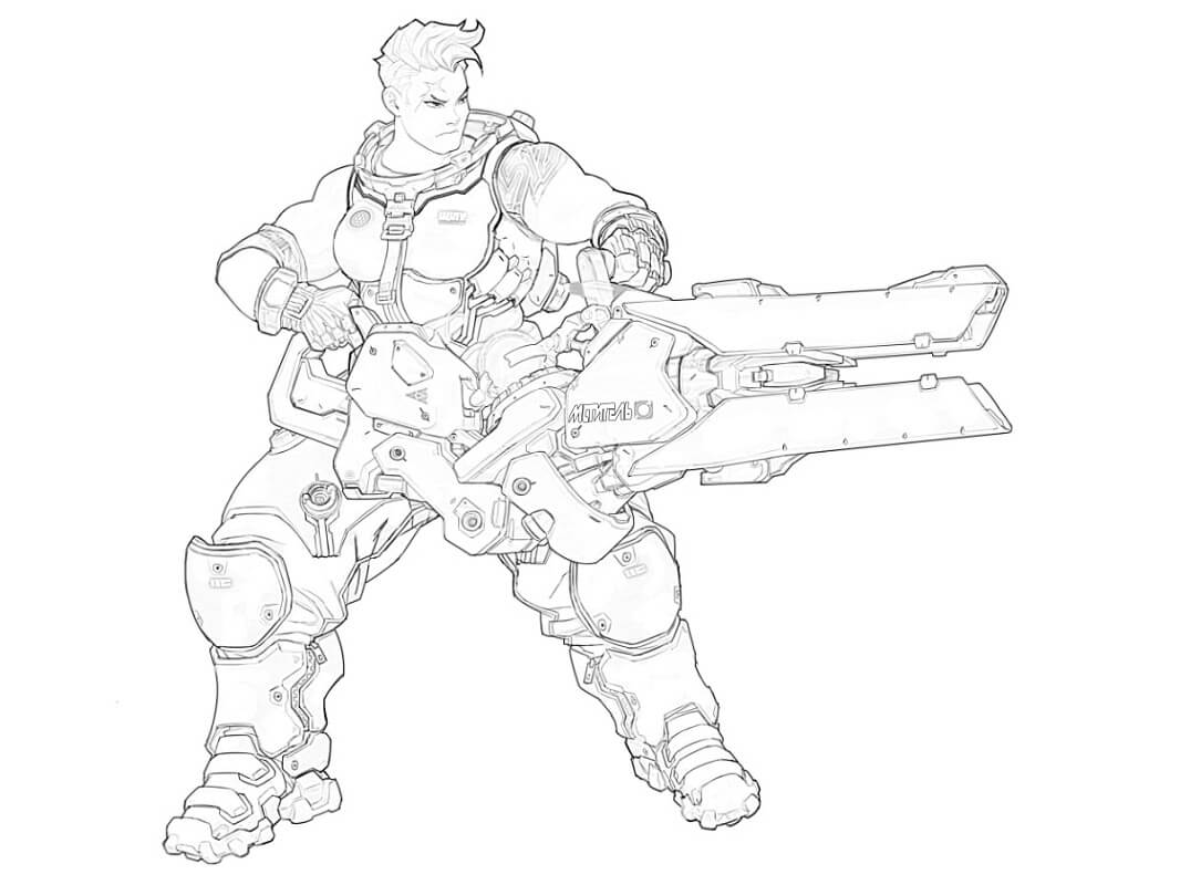 Desenho deZarya Overwatch para colorir