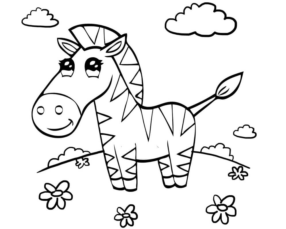 Desenho deZebra Fofa 2 para colorir