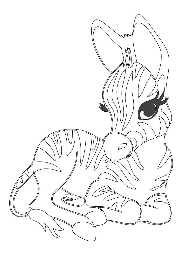 Desenho deZebra Fofa 3 para colorir