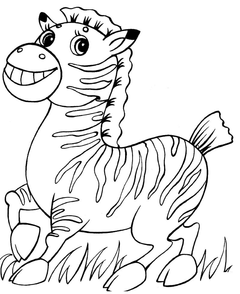 Desenho deZebra Fofa 4 para colorir