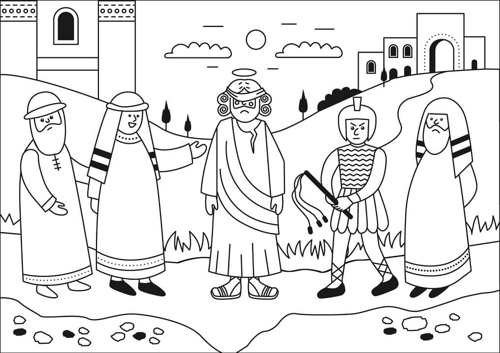 Desenhos de Páscoa Religiosa para colorir