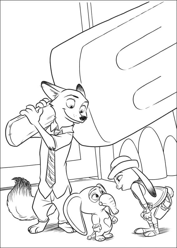 Desenho deZootopia 2 para colorir