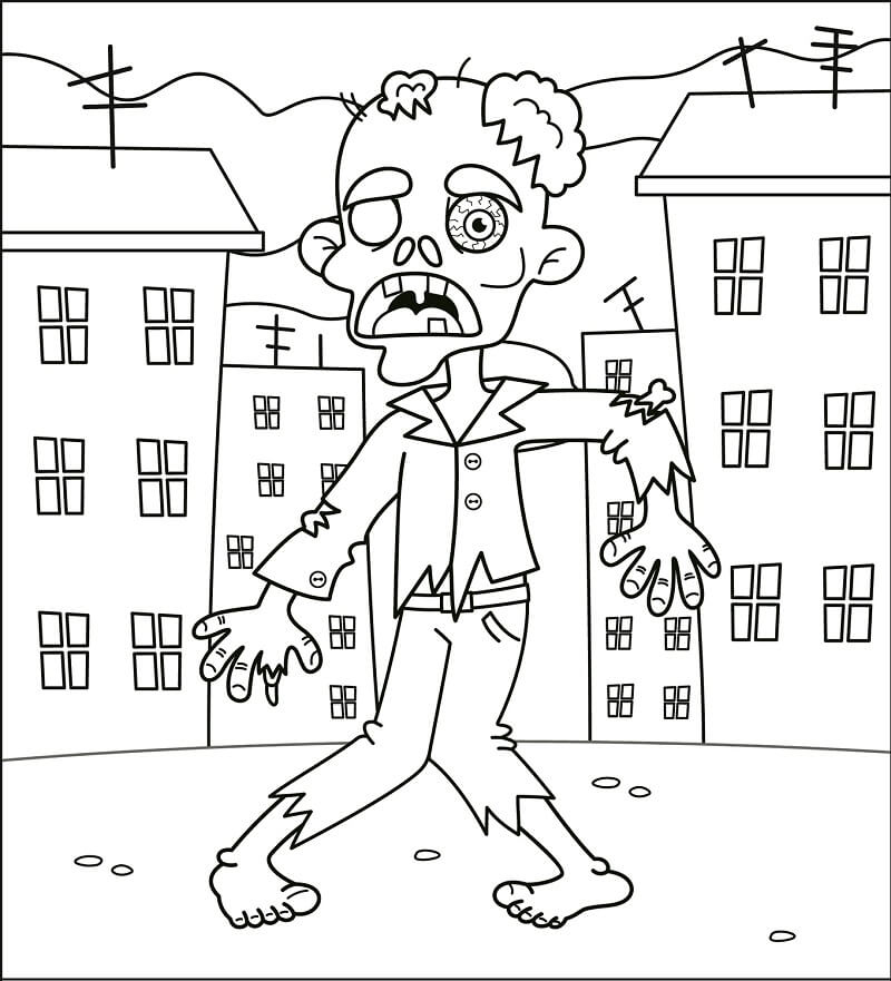 Desenho deZumbi Assustador 1 para colorir