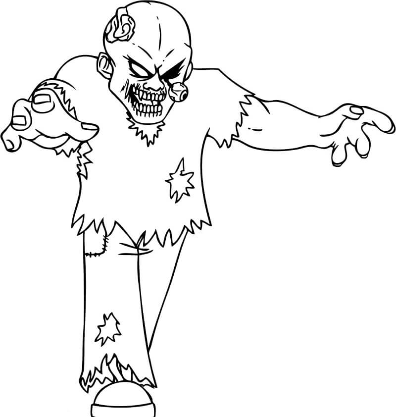 Desenho de Zumbi Malvado 5 para colorir