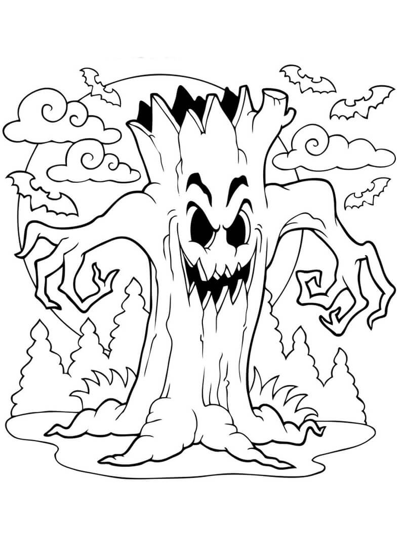 Desenho deÁrvore Monstro para colorir