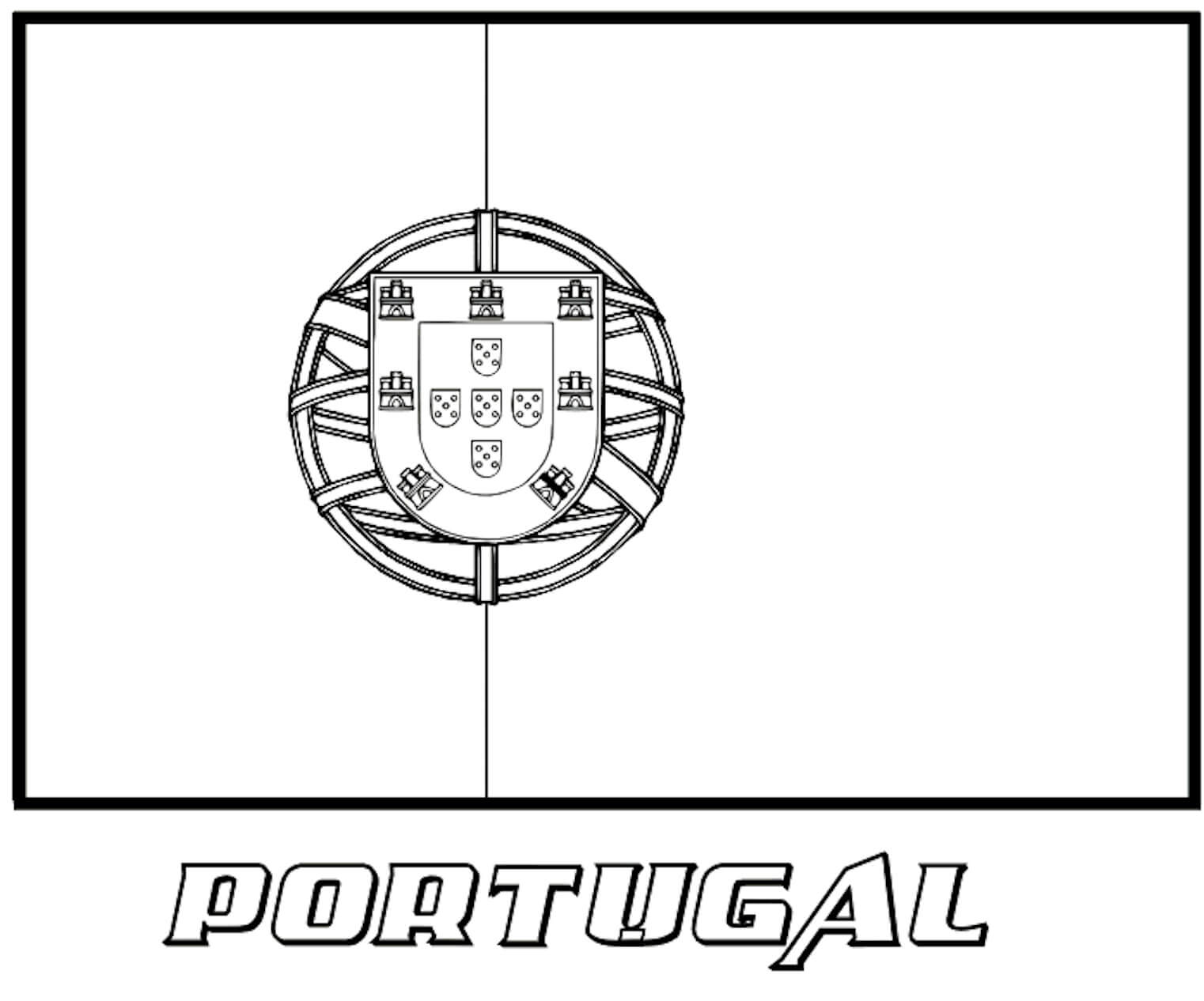 Desenhos de Bandeira de Portugal para colorir