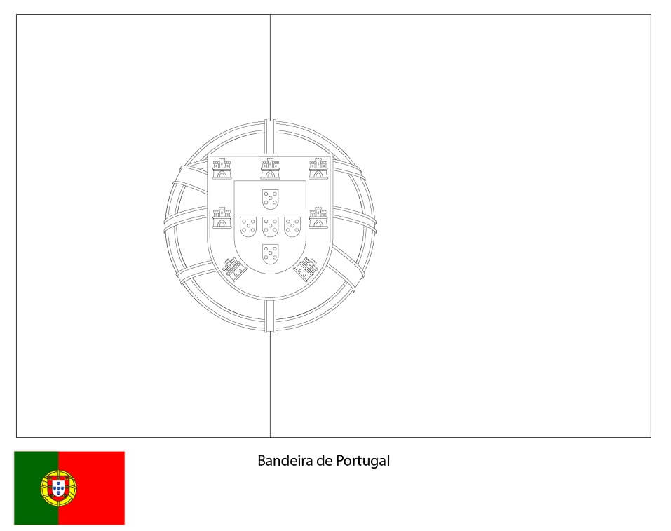 Desenho deBandeira de Portugal 2 para colorir