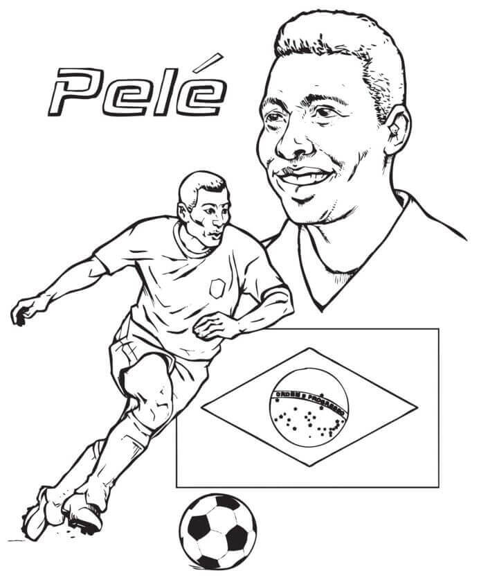 Desenhos de Pelé para colorir