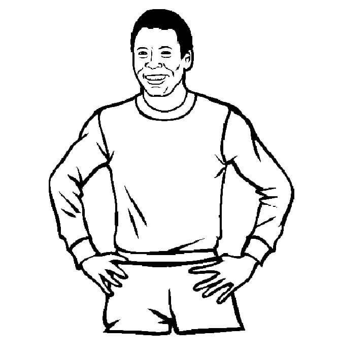 Desenho dePelé Jogadores de Futebol 3 para colorir