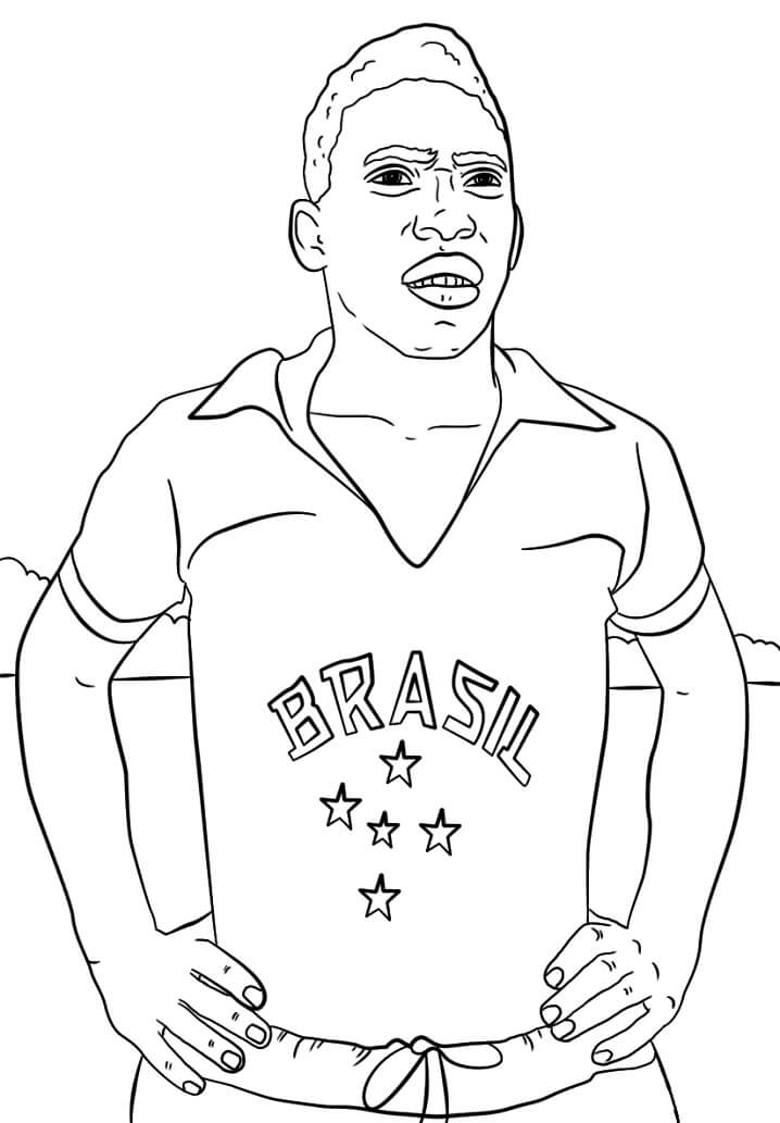 Desenho dePelé Jogadores de Futebol para colorir