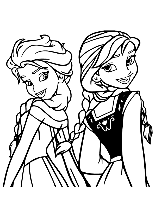 Desenho deLindo Elsa E Anna para colorir