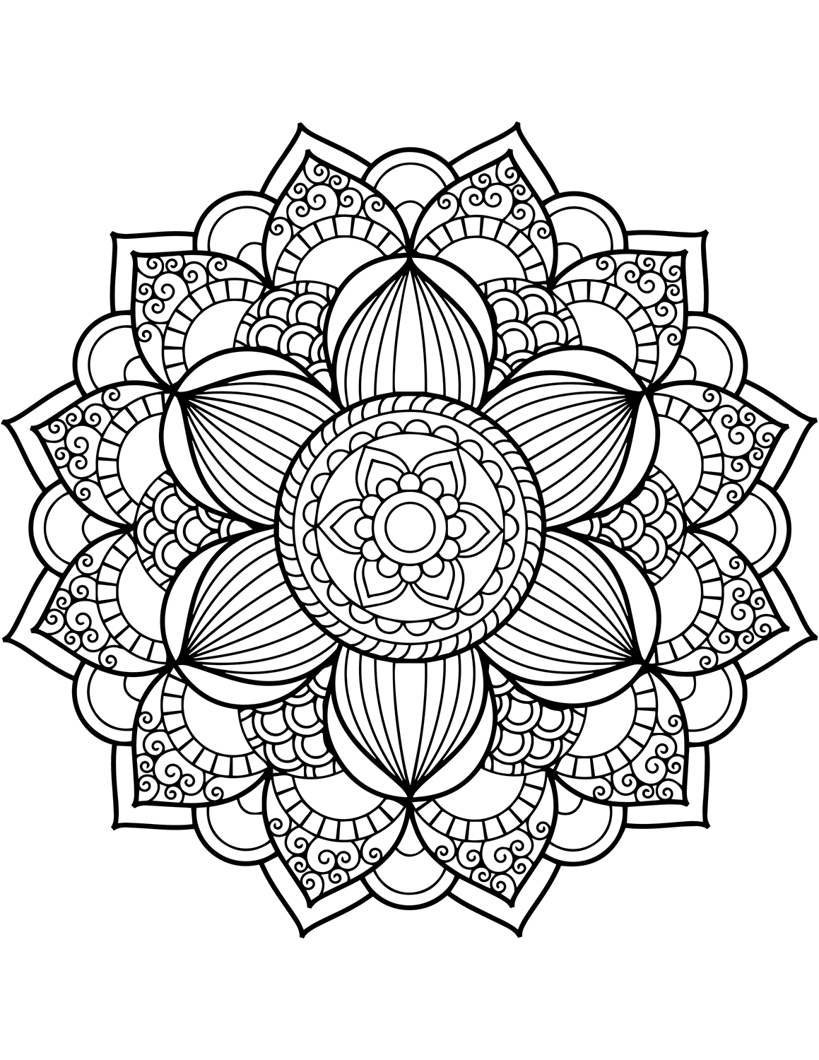 Desenho deFlor Mandala para colorir