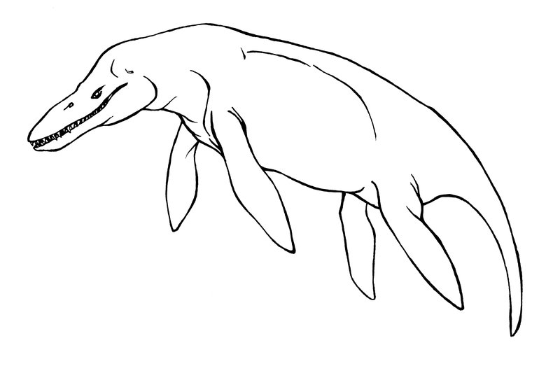 Desenho deKronosaurus Lineart para colorir