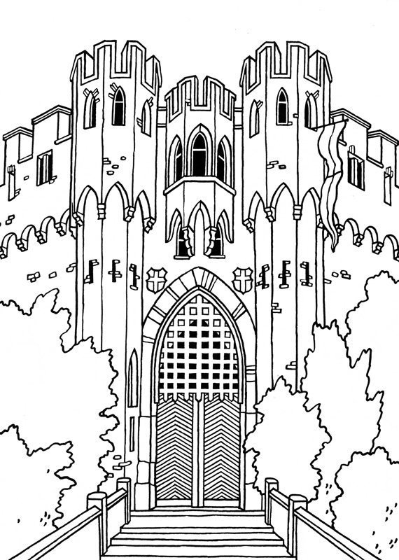 Desenho deCastelo de Lahneck para colorir