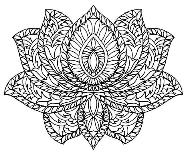 Desenho de Mandala de Lótu para colorir