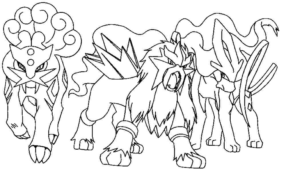 Desenho deO Lendário Trilogic Pokemon para colorir