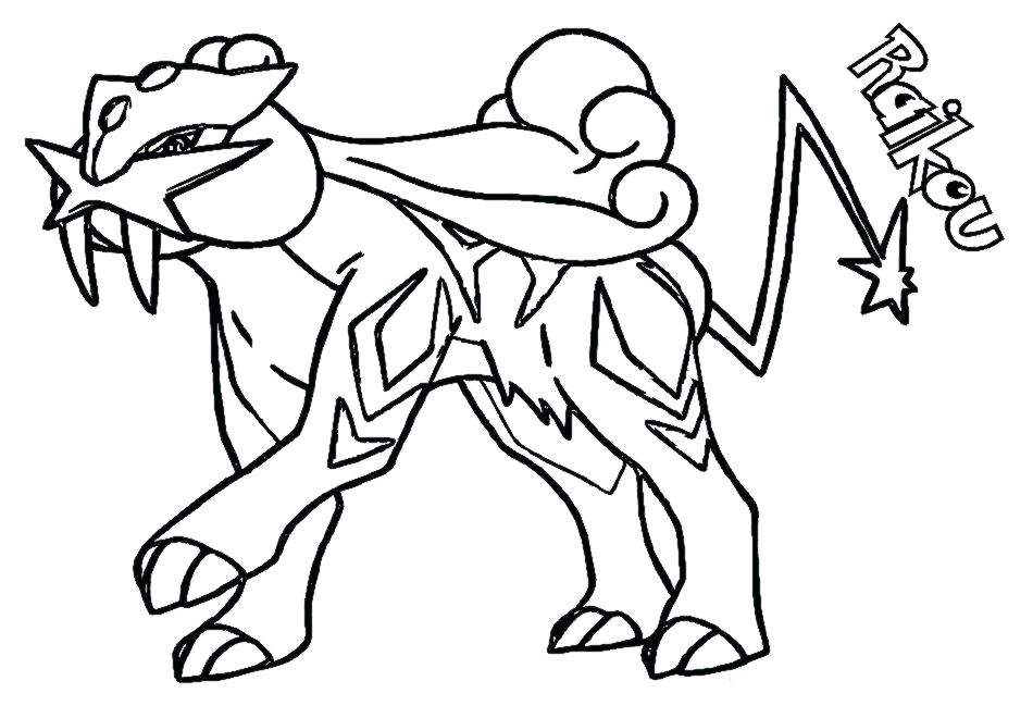 Desenho deRaikou Pokemon para colorir